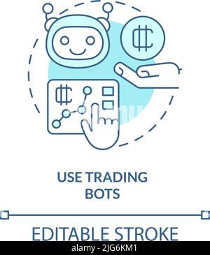 Use trading bots turquoise concept icon Stock Vector