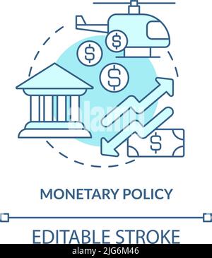 Monetary policy turquoise concept icon Stock Vector