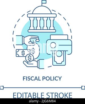Fiscal policy turquoise concept icon Stock Vector