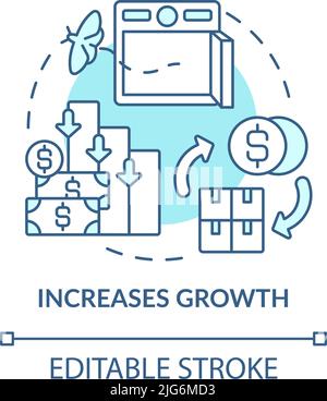 Increases growth turquoise concept icon Stock Vector