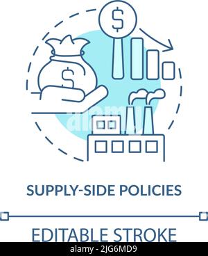 Supply side policies turquoise concept icon Stock Vector