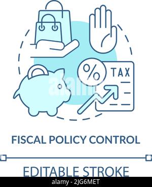 Fiscal policy control turquoise concept icon Stock Vector