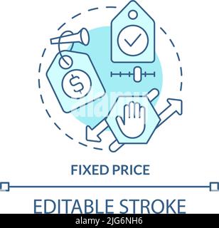 Fixed price turquoise concept icon Stock Vector