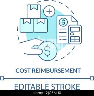 Cost reimbursement turquoise concept icon Stock Vector