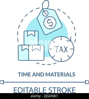 Time and materials turquoise concept icon Stock Vector