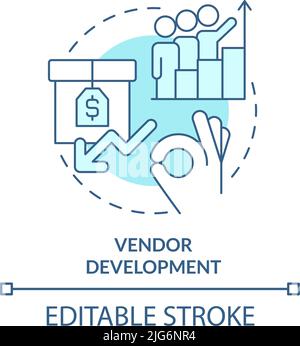 Vendor development turquoise concept icon Stock Vector