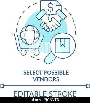 Select possible vendors turquoise concept icon Stock Vector