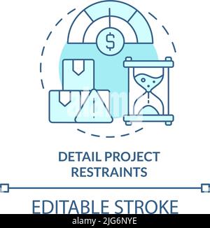 Detail project restraints turquoise concept icon Stock Vector