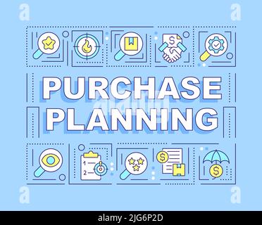 Purchase planning word concepts blue banner Stock Vector