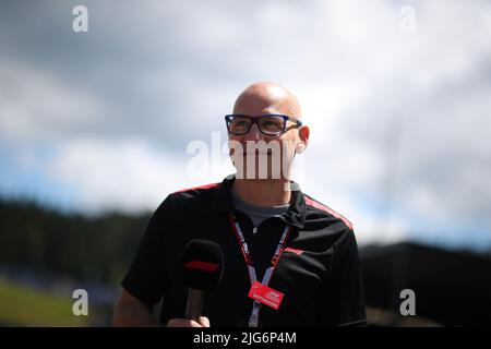 Spielberg, Austria. 27th Jan, 2022. Jacques Villeneuve former driver at Sauber BMW, Williams and BAR, world champion 1997 with williams, now F1 TV commentator during the Austrian GP, 6-10 July 2022 at Red Bull Ring track, Formula 1 World championship 2022. Credit: Independent Photo Agency/Alamy Live News Stock Photo