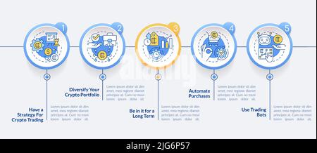 Cryptocurrency tips circle infographic template Stock Vector