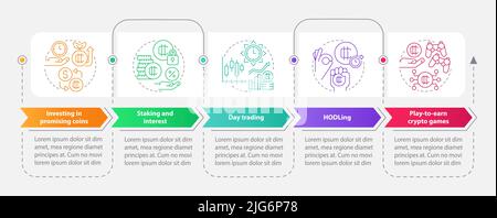 Making money on cryptocurrency rectangle infographic template Stock Vector