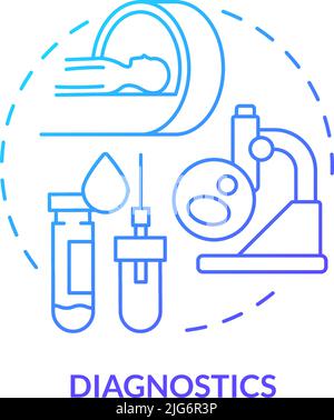 Diagnostics blue gradient concept icon Stock Vector