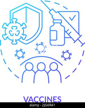 Disease monitoring blue gradient concept icons set Stock Vector Image ...