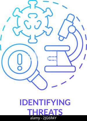 Identifying threats blue gradient concept icon Stock Vector