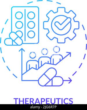 Therapeutics blue gradient concept icon Stock Vector
