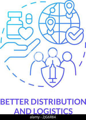 Better distribution and logistics blue gradient concept icon Stock Vector