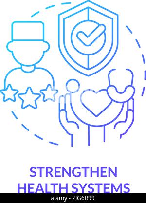 Strengthen health systems blue gradient concept icon Stock Vector