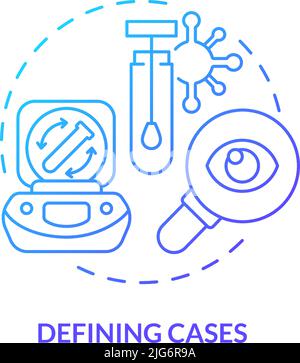 Defining cases blue gradient concept icon Stock Vector