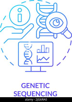 Genetic sequencing blue gradient concept icon Stock Vector