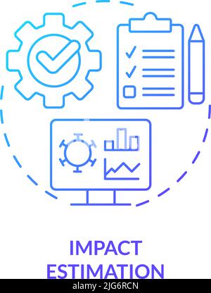 Impact estimation blue gradient concept icon Stock Vector
