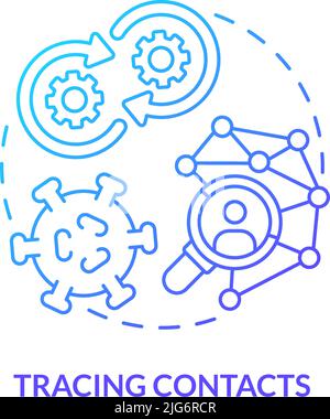 Tracing contacts blue gradient concept icon Stock Vector