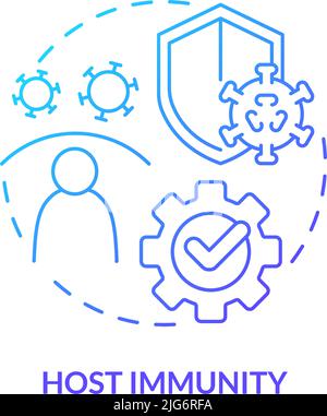 Host immunity blue gradient concept icon Stock Vector