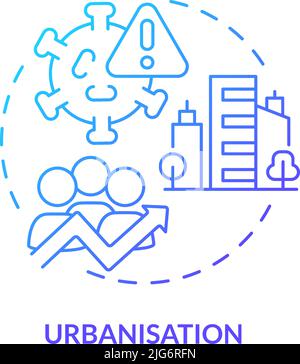 Urbanisation blue gradient concept icon Stock Vector