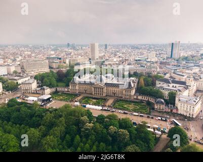 Panoramic aerial view of the Royal Palace Brussels, Belgium Stock Photo