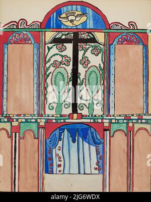 Plate 5: Main Altarpiece, Santa Cruz: From Portfolio &quot;Spanish Colonial Designs of New Mexico&quot;, 1935/1942. Stock Photo