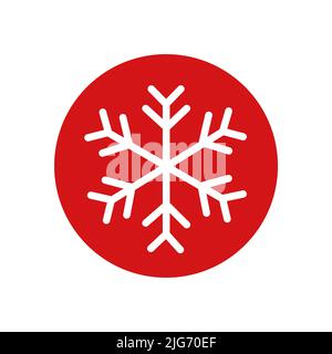 Snowflake Icon, flat design style Stock Vector