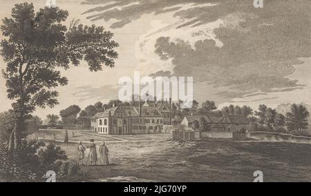 The Ancient Episcopal Palace of Bromley, belonging to the See of Rochester, taken before the year 1756, from Edward Hasted's, The History and Topographical Survey of the County of Kent, vols. 1-3, 1777-1790. Stock Photo