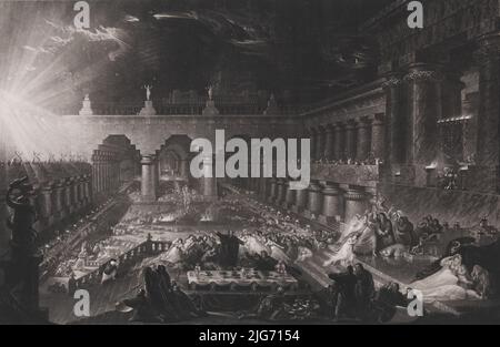 Belshazzar's Feast (First steel plate), June 1, 1826. Stock Photo