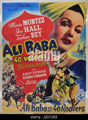 MARIA MONTEZ JOHN HALL and TURHAN BEY in ALI BABA AND THE FORTY THIEVES 1944 director ARTHUR LUBIN Universal Pictures Stock Photo
