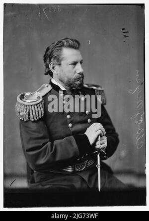 Meyer, Gen. Albert J. USA, between 1870 and 1880. [Surgeon, first chief signal officer of the U.S. Army Signal Corps, inventor of wig-wag signalling (or aerial telegraphy), helped found US Weather Bureau]. Stock Photo