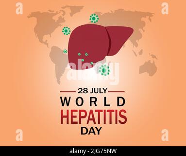 World Hepatitis Day on July 28 modern abstract , template for banner poster, Stop hepatitis vector illustration Stock Vector