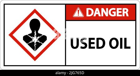 Danger Used Oil Sign On White Background Stock Vector