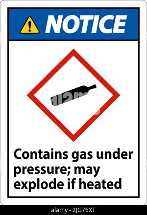Notice Contains Gas Under Pressure GHS Sign On White Background Stock notice-contains-gas-under-pressure-ghs-sign-on-white-background-stock