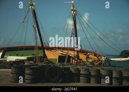 Along the waterfront, Christiansted, Saint Croix, Virgin Islands. Stock Photo