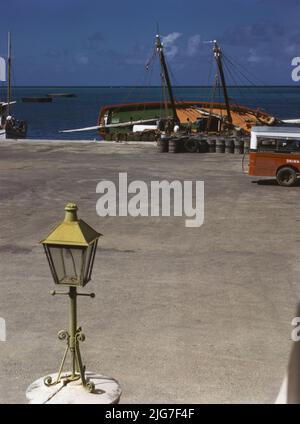 Along the waterfront, Christiansted, Saint Croix, Virgin Islands. Stock Photo