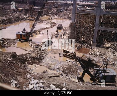 Construction work at the TVA's Douglas Dam, Tenn. Stock Photo