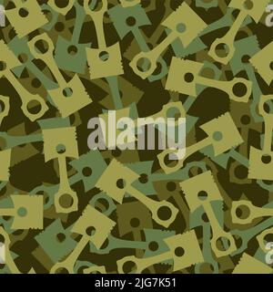 Piston Military pattern seamless. Motorcycle club Army background. biker club Protective texture Stock Vector