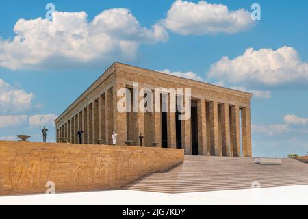 Ankara, Turkey - July 05, 2022: Anıtkabir, located in Ankara, is the mausoleum of Mustafa Kemal Atatürk, the founder of the Turkish Republic. Stock Photo