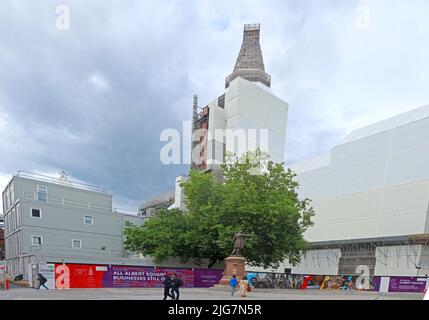 Albert Square Manchester, Town Hall renovations, 2022, England, UK Stock Photo