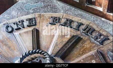 Contemporary large font in Salisbury Cathedral in England Stock Photo