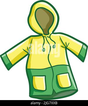 A vertical simple clip art of a raincoat Stock Vector