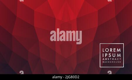 Mysterious and Elegant Symmetrical Geometric Pattern in Red Maroon Matte Color Gradient. Abstract Background Design Template. Stock Vector
