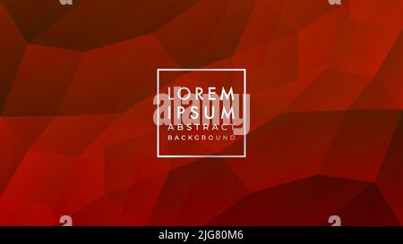 Polygonal Geometric Pattern illustration in Red Maroon Matte Color Gradient. Abstract Background Design Template. Stock Vector