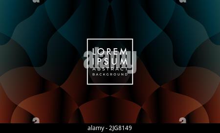Symmetrical wavy geometric pattern in dark color gradient. Abstract wave background design template. Stock Vector