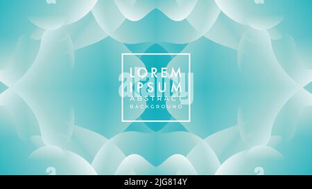 Soft and calm neurographic pattern illustration. Turquoise, white blue green color gradient. Abstract background design template. Stock Vector